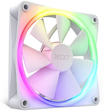 NZXT F120 Ventilador RGB - RF-R12SF-W1 - Personalización de Iluminación Avanzada - Único (Requiere Controlador, No Incluido) - 120 mm - Blanco