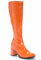 Gizelle Go-Go-Stiefel für Damen, 1960er- und 1970er-Jahre-Stil, Retro-Stil, Größen 36-47, Orange/Lack, 38 EU