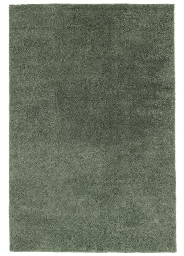RugVista, Comfy, Kinderzimmer Teppich, 160 x 230 cm, Kinderteppich für Kinder, Spielteppich für Babys, Shaggy handwebstuhl, Maschinell hergestellt, Hochflor, Keine schädlichen Stoffe, Dusty Grün