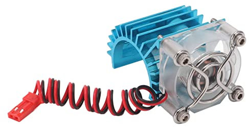 Folanda RC Motor Heat Sink with 5V Cooling Fan, Colorful Lights, Fit for 370 380 390 2838 2845 Size Brushless Motor, Aluminum Alloy Engine Motor Heatsink for RC Car Truck Buggy Crawler