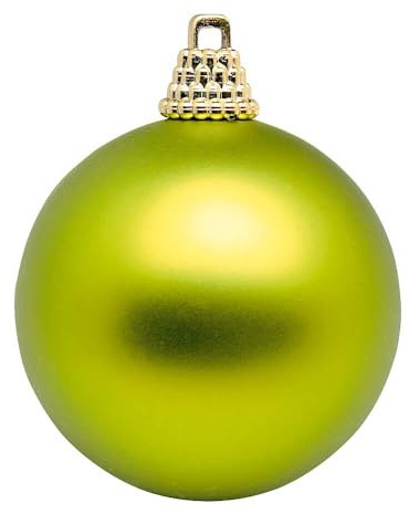 Deco Woerner Matte, hellgrüne Weihnachtskugeln aus Plastik, 10 cm Ø - 6 Stück