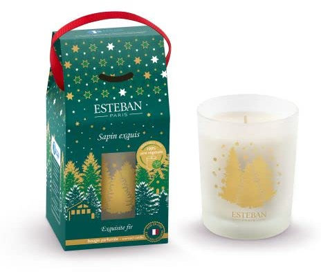 Esteban - Wiederaufladbare Duftkerze 180 g - Duft Exquisite Tanne - Hochwertiges Wachs - Handgefertigt - Über 35 Stunden Duft - 98% natürliche Inhaltsstoffe