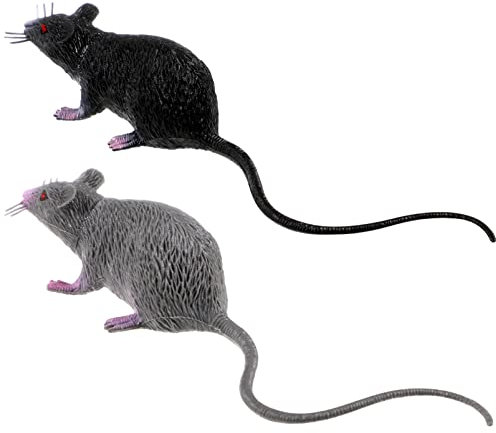 PRETYZOOM 2 Pièces Simulation Souris pour Farce Souris Jouets Spooky Souris Figurine Rat en Plastique Modal Carnaval Jouets Halloween Nouveauté Jouet