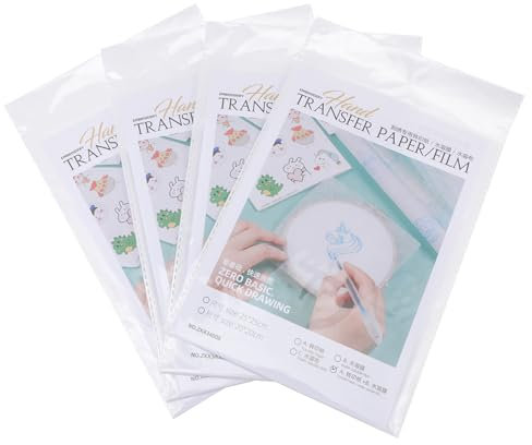 FOMIYES Pellicola Solubile In Acqua Per Ricamo Fai Da Te 16 Pezzi Ideale Per Trasferimento In Tessuto E Design Di T-Shirts Facile Da Usare E Tagliare