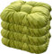 Pillows24 – 4X Sitzkissen Outdoor 40x40 – Extra Dicke 8cm – Wasser- & UV-beständig + Bändern | Bequeme Stuhlkissen, Stuhlauflage Sitzpolster, Sitzauflage Gartenstuhl | Sitzkissen Stuhl (Apfelgrün)