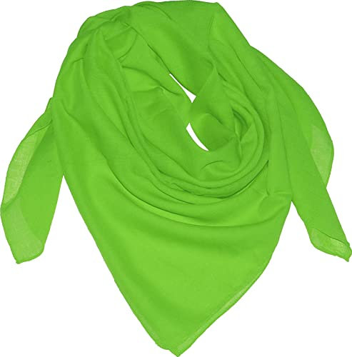 Harrys-Collection Unisex Bandana Uni Farben 100% Baumwolle! 52 X 52 cm, Farbe:hellgrün