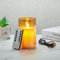 Koelaa Braun Glas Flammenlose Kerzen, Aufladbare LED Kerzen, Wiederaufladbare LED Kerzen, Flammenlose Kerze mit Fernbedienung und Timer, für Hochzeit Festival Weihnachten Home Decor-7.5 * 10cm