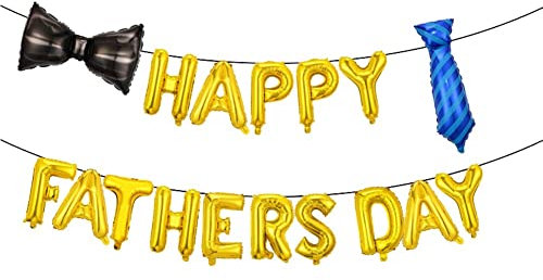 Ericetion Happy Vaters Day Luftballons Banner, Vatertag Partydekoration Hängende Folie Goldene Luftballons Brief Selbstversiegelung Luftballons