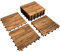 Hossi's Wholesale | Balkon Bodenbelag 30 × 30cm | Akazien goldenes Teakholz | Patio & Balkon Boden | 10 Fliesen = 0,9m² | Terassenboden außen | Holzfliesen Balkon