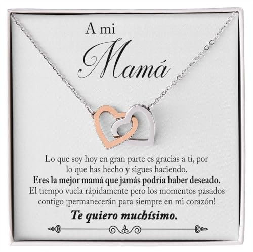 Collar Mujer A mi Mamá, Plata - Ideas de Regalos para ella para el Día de la Madre, Cumpleaños o Navidad - Estuche con DEDICATORIA incluido (A mi Mamá 3)
