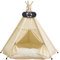 Whiwhi Tipi Zelt für Haustiere mit Doppelseitigem Kissen Hundezelt Abnehmbar und Waschbar Luxery Hundehöhle Katzenzelt und Haustierhäuser 50x50x60cm