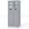 COSTWAY Meuble de Salle de Bain à 4 Portes 2 Tiroirs, Colonne Salle de Bain Armoire Haute avec Étagères Réglables pour Salon, Cuisine, 30 x 60 x 128 cm, Gris
