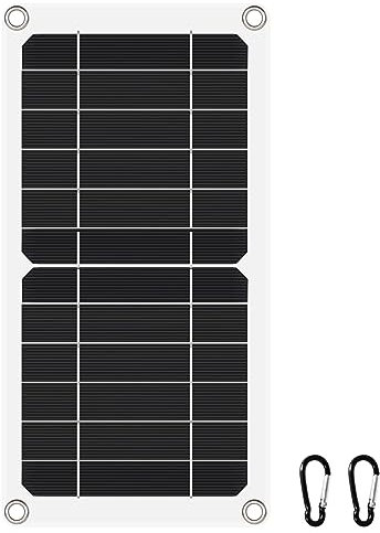 DEWIN Panneau Solaire Portable, Panneaux Solaires 8W 5V étanche Chargeur de Batterie Solaire extérieur avec Sortie USB pour Camping Randonnée Chargeur de téléphone