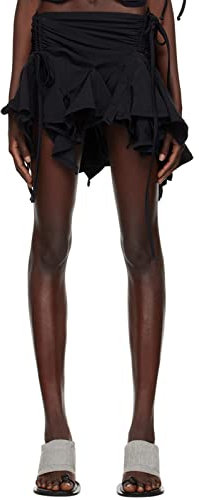 Siyova Mezza Gonna con Coulisse Corta da Donna Elegante Donna Gonna da Principessa Corta Streetwear (Nero, L)