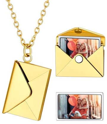 Supcare Damen Medallion zum Öffnen Mit Bild, Personalisierte Kette mit Foto, Gravierbarer Medaillon zum Aufklappen Foto, Juwelengeschenk für Valentinstag, Weihnachten, Muttertag und Geburtstag