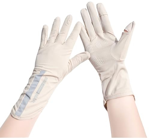 OTKARXUS 1 paio di guanti con protezione solare UV, da donna, sottili, traspiranti, in seta di ghiaccio, protezione solare, guanti da guida, guanti per guida estiva per equitazione, pesca, golf,