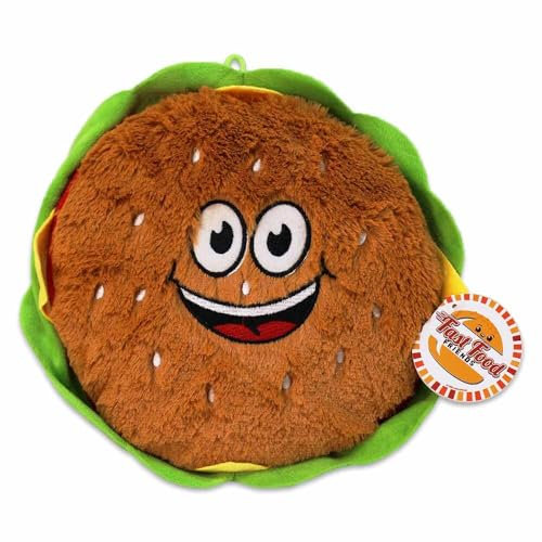Burger Plüsch mit Smiley Gesicht - ca. 28 cm