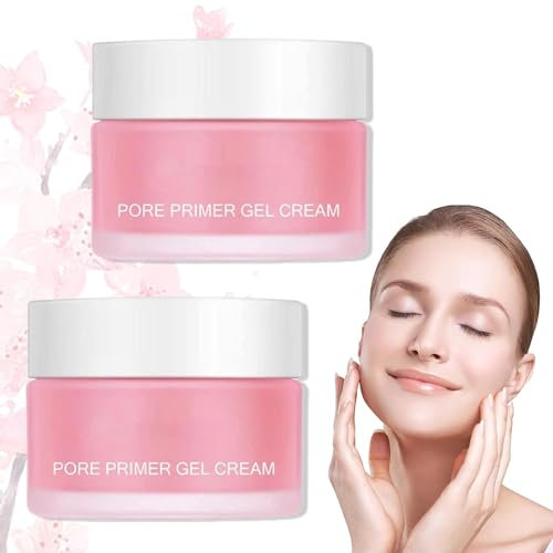 Porenfüllende Gel Creme, Poren Verkleinern Creme, Pore Primer Gel Creme,Essence Jelly Primer Makeup, Invisible Pore Face Primer, Pore Base Gel Cream Für alle Hauttöne Geeignet (2PC)