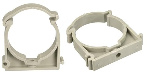 QUARKZMAN Abrazaderas de Tubo de 50 mm de Diámetro, Clips de Sujeción de Manguera de Agua PPR, Soporte de Tubo con Cierre para Suministro de Agua Gris, 2 Unidades
