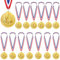 Nizirioo 15 Stück Fußballverein Medaillen: Medaillen Kinder mit Bändern,Fussball Goldmetallmedaille,Gewinner Medaillen mit Gravur Trophäen Muster,Wettbewerbe Auszeichnungen Goldmetallmedaille