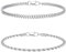 CASSIECA 2Pcs Bracciali Uomo Bracciali Uomo Bracciale Acciaio Uomo Braccialetti Uomo Argento a Catena Impilabile per Uomo Bracciale Corda Cubana 19CM Regali Gioielli per Uomo