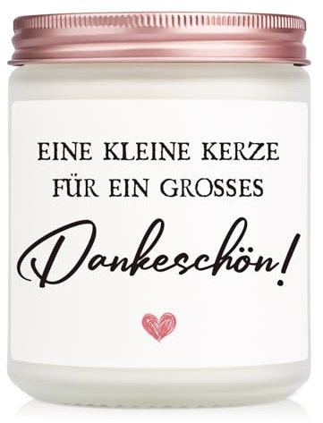 SECOGM Dankeschön Geschenke für Frauen, Danke Geschenk Klein, Abschiedsgeschenk Kollegen, Danke Kerze für Lehrerin Erzieherin Chef Mama Freundin Oma, Weihnachten Tag des Lehrers, Duftkerze im Glas