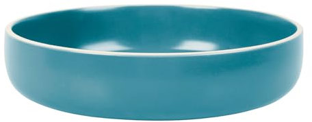 GENEVIEVE LETHU 536317 Assiette Creuse Modèle AEKI Ø 20,5 cm - Assiette à Soupe d'inspiration scandinave Bleu en Grés