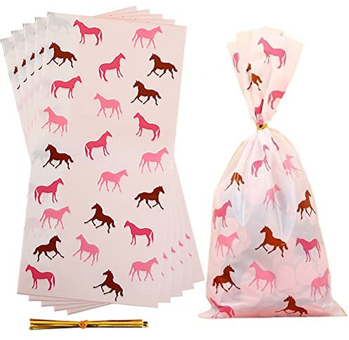 Keuyeo Süßigkeiten-geschenktüte, 50 Stück, Pferde-leckerli-Tasche, Kleine Keks-verpackungstüte, Party-geschenktüte Für Babyparty, Geburtstagsfeier