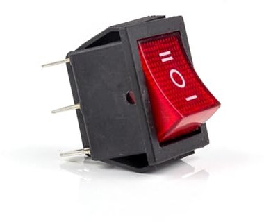 QMIQXIWS 1pcs 31X26mm Power Rocker Switch KCD4 2/3 Position Boat Button Switch Latching with Light16A 250VAC 20A 125VAC On-Off-on(Red ON-Off-ON)