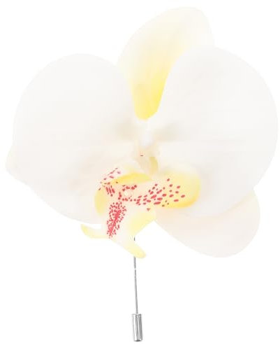 Broche papillon en forme de fleur d'orchidée - Broche en tissu floral de Thaïlande - Broche en forme de fleur d'orchidée - Bijoux pour femme - Accessoire de vêtements de danse, 11.50X9.40X3.00CM,