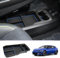 LUWU Compatible with Kia EV6 2021-2024 2025 Centre Console Organiser Storage Compartment EV6 2023 Storage Box with Drink Holder Lower Centre Console Organiser Storage EV6 Accessory (Blue)