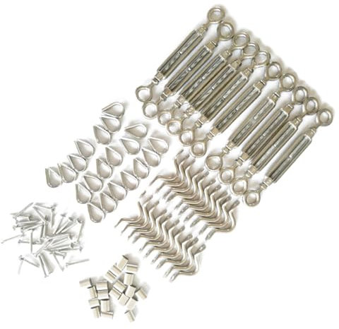 Gatuida 110stücke Teiliges Edelstahl Spannschrauben Set Mit Ösen Für Drahtseilspannung Und Befestigung Für Drahtseil An Holzpfosten Korrosionsbeständig Und Langlebig