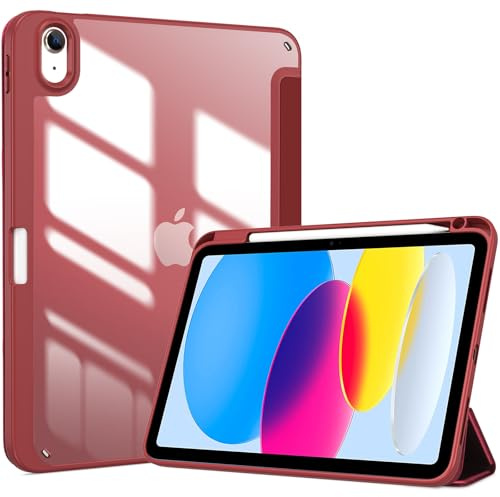 ProCase Hülle für iPad (A16) 11 Generation 2025 | iPad 10 Generation 10,9 2022 Schutzhülle mit Stifthalter Stoßfeste Smart Case Cover Auto Schlafen/Wachen -Wein