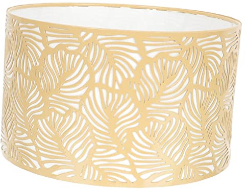 OSALADI Abat-jour Design Moderne et Élégant en Métal Or à Motif Feuille Compatible Douilles E27 et E14 pour Lampadaire pour Café et Espaces Intérieurs Généraux