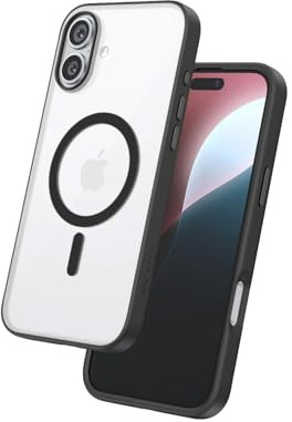 FLOLAB Surtect Tri-Fusion Magnetic für iPhone 16 Hülle, schützendes, schlankes Design, MagSafe-kompatibel, militärischer Standard – Schwarz matt transluzent