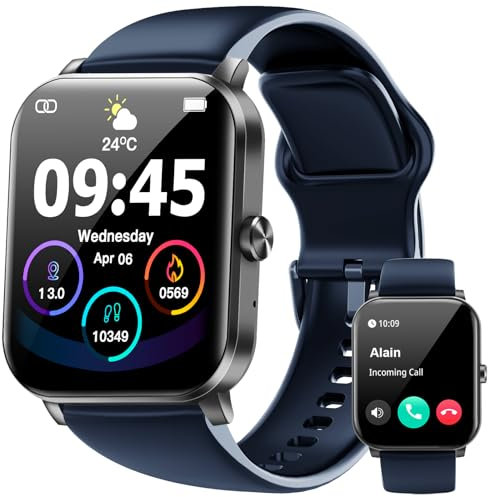 Smart Watch, Smartwatches for Men Women, 1.85HD Fitness Tracker (Answer/Make Calls), 120+ Sport Modes, IP68 Waterproof Fitness Watch, Heart Rate/Sleep Monitor, Smartwatch Compatible Android iOS