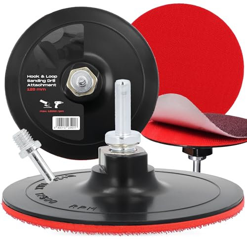 Plateau Polissage 125x2 mm M14 Support Boucle Perceuse Meuleuse Angle Disque Abrasif Tampon Éponge Ponçage Polissage Bois Métal Voitures Bateau Moto Sols