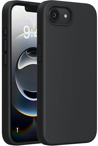 Miracase for iPhone 16e Case, [Anti-Slip and Lightweight] [Silky-Soft Touch] [Full-body Drop Protection] Silicone Shockproof Cover with Anti-Scratch Lining for iPhone 16e Phone Case, 6.1'' (Black)