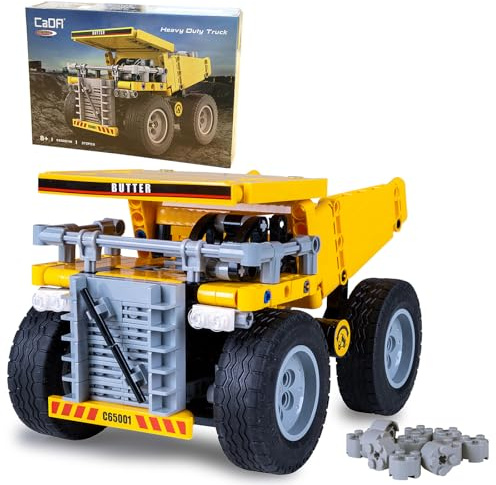 JAMARA 402852 CADA Muldenkipper Bricks, Baustellenfahrzeuge ab 8 Jahre, Kinder Technik Jungen Spielzeug, Geschenkidee für Kinder, Fahrzeug aus Klemmbausteinen, Kippmulde manuell