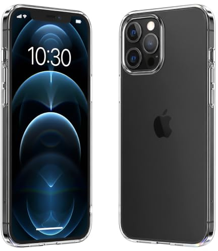 caslord Hülle Kompatibel mit iPhone 12/12 Pro, weiche TPU Transparent Stoßfest Schutzhülle Durchsichtige Kratzfest Handyhülle Case Cover