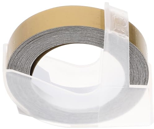 Lurrose 3d Manuelles Prägeband 9mm Gold Etikettenband für Manuelle Etikettendrucker Langlebig Lesbar Vielseitig für Büro und Zuhause