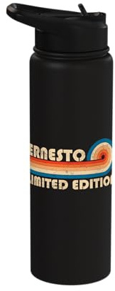 Ernesto Retro 70s 80s Sunset Stripe Stainless Steel Insulated Water Bottle