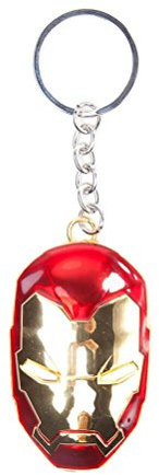 Bioworld Marvel Comics Captain America Civil War Iron Man Mask 3D Pendant Metal Keychain (Ke010702Cap) Keyring, 16 cm, Multi