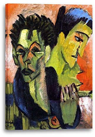 Leinwand (40x60cm): Ernst Ludwig Kirchner - Selbstportrait Doppeltes Portrait