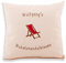 Ruhestand Kissen personalisiert mit Name 40 x 40 cm | Mit Ruhe(stands)kissen und Liegestuhl bestickt, Geschenkidee Kissen, knuddeliges Ruhestandskissen, individuell besticktes Kissen Pension