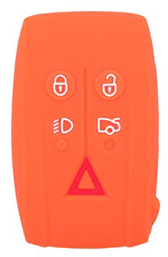 BROVACS Silicone Cover Protector Case Holder Skin Jacket Compatible with JAGUAR 5 Button Smart Remote Key Fob CV4983 Orange