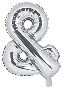PartyDeco Folienballon Symbol & Silber-Geburtstag Hochzeit Jahrestag Folienballon Symbol &- Silber Größe ca. 35 cm Geburtstag Hochzeit Verlobung Silvesterparty Folienballon Hel Deko Geburtstag