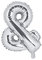 PartyDeco Folienballon Symbol & Silber-Geburtstag Hochzeit Jahrestag Folienballon Symbol &- Silber Größe ca. 35 cm Geburtstag Hochzeit Verlobung Silvesterparty Folienballon Hel Deko Geburtstag
