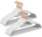 SONGMICS Velvet Hangers, Set of 30 Clothes Coat Hangers, Non-Slip, with Tie Bar and 360° Swivel Hook, Space-Saving, 0.6 cm Thick, 43.5 cm Long, for Dresses Trousers, White and Rose Gold CRF021W01