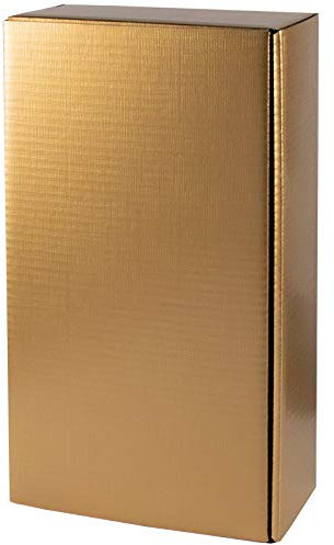 5 Stück/Set. Wein Flaschen Geschenkkarton 2er, Gold Seidenglanz mit Struktur